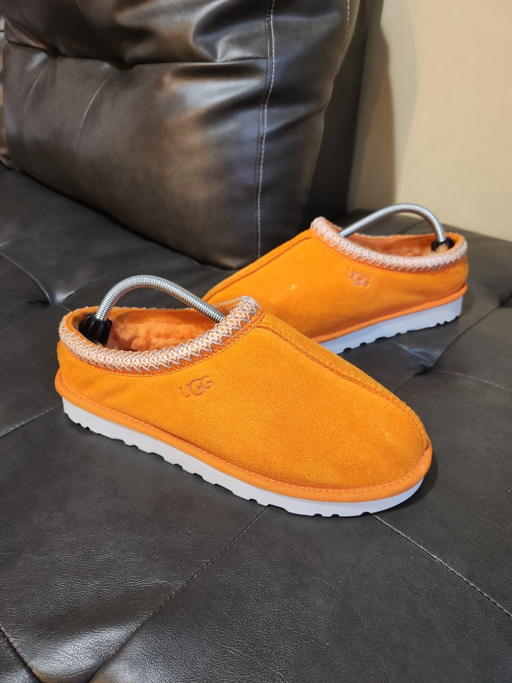 UGG Mens Orange Suede Slip-On Clog Used Cleaned Size 9 Men